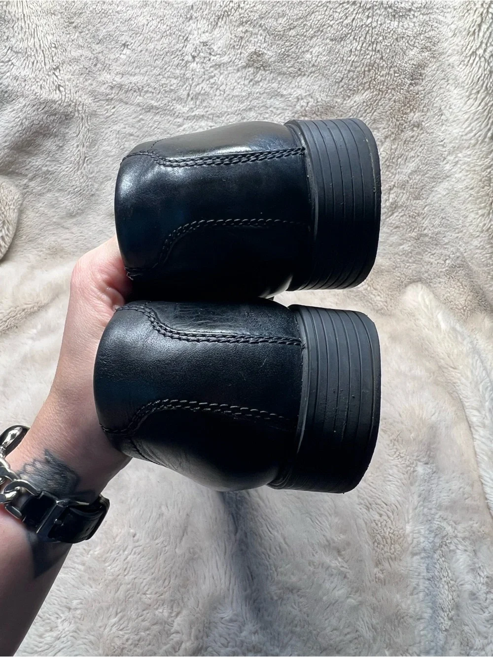 Clarks Collection men's black leather penny loafers size 10.5